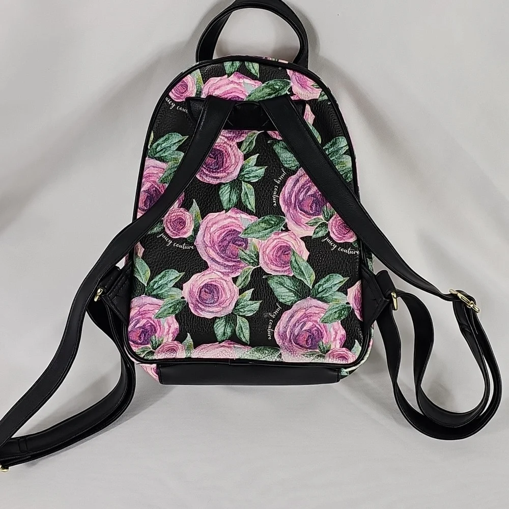 Juicy Couture Floral Mini Backpack with Pink Heart Pocket - Picture 3 of 8